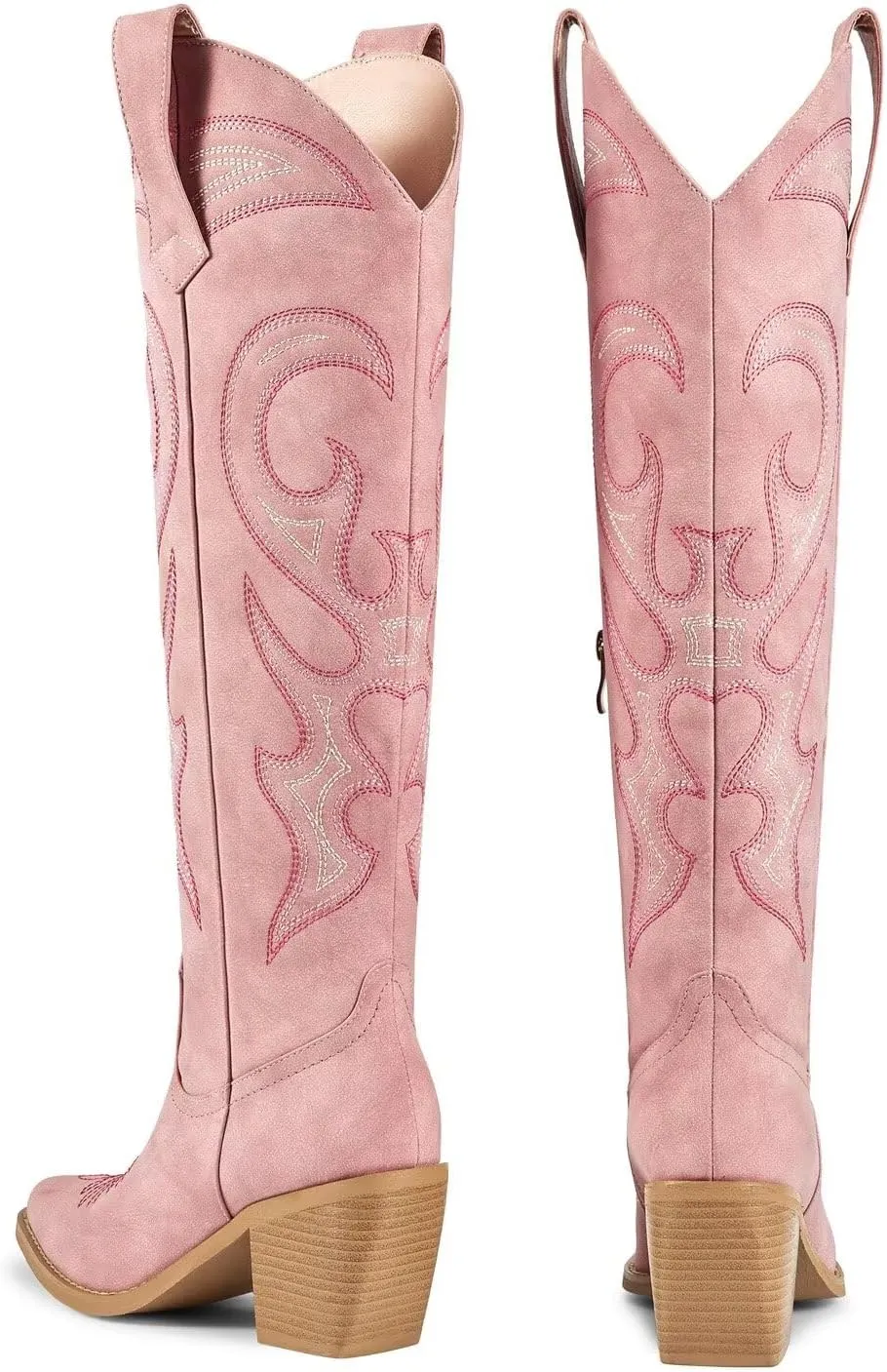 wetkiss Cowboy Boots for Women Knee High, Cowgirl Boots Women Rhinestone Comfort Fashion Tall Sparkling Western Boots Boots for Women