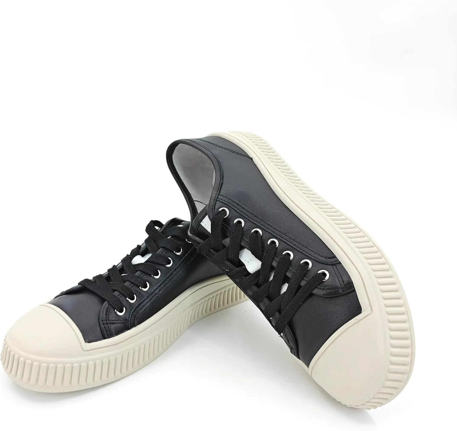 White Genuine Leather Tennis Shoes Womens Sneakers Fashion Casual Sneakers for Women Low Top Lace Up Walking Shoes