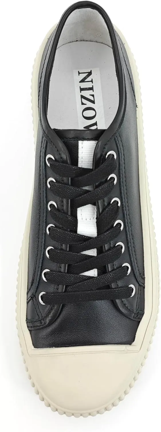 White Genuine Leather Tennis Shoes Womens Sneakers Fashion Casual Sneakers for Women Low Top Lace Up Walking Shoes