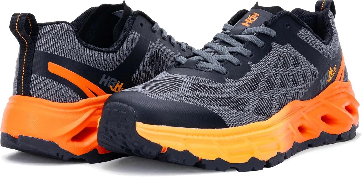 Wide Trail Running Shoes for Mens - FALKON 1.0 Waterproof Hiking Sneakers Wide Width for Outdoor with Jet-Holes Sole