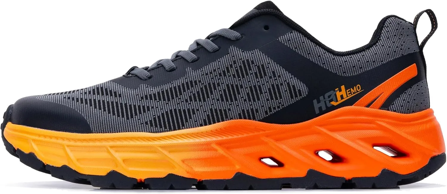 Wide Trail Running Shoes for Mens - FALKON 1.0 Waterproof Hiking Sneakers Wide Width for Outdoor with Jet-Holes Sole