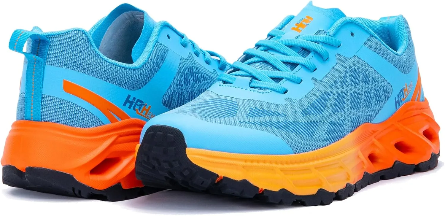 Wide Trail Running Shoes for Mens - FALKON 1.0 Waterproof Hiking Sneakers Wide Width for Outdoor with Jet-Holes Sole
