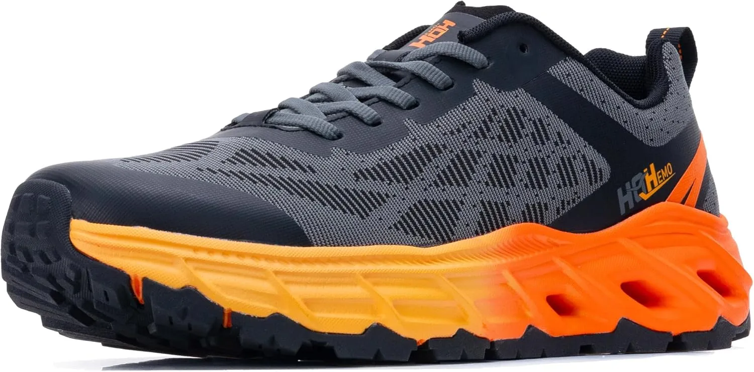 Wide Trail Running Shoes for Mens - FALKON 1.0 Waterproof Hiking Sneakers Wide Width for Outdoor with Jet-Holes Sole