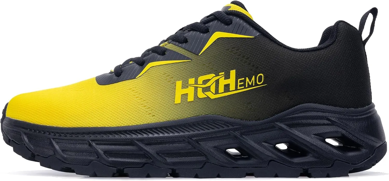 Wide Trail Running Shoes for Mens - FALKON 1.0 Waterproof Hiking Sneakers Wide Width for Outdoor with Jet-Holes Sole