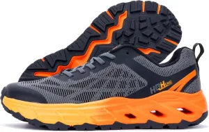 Wide Trail Running Shoes for Mens - FALKON 1.0 Waterproof Hiking Sneakers Wide Width for Outdoor with Jet-Holes Sole