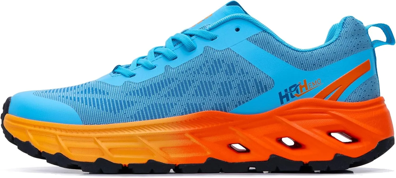 Wide Trail Running Shoes for Mens - FALKON 1.0 Waterproof Hiking Sneakers Wide Width for Outdoor with Jet-Holes Sole