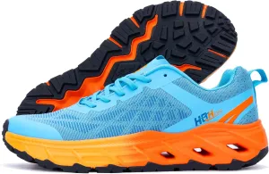 Wide Trail Running Shoes for Mens - FALKON 1.0 Waterproof Hiking Sneakers Wide Width for Outdoor with Jet-Holes Sole
