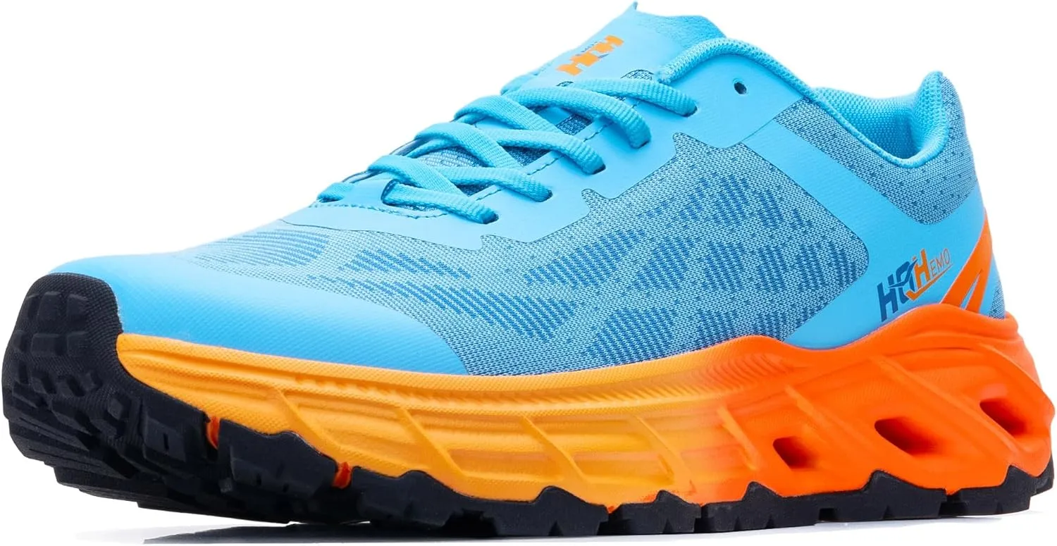 Wide Trail Running Shoes for Mens - FALKON 1.0 Waterproof Hiking Sneakers Wide Width for Outdoor with Jet-Holes Sole