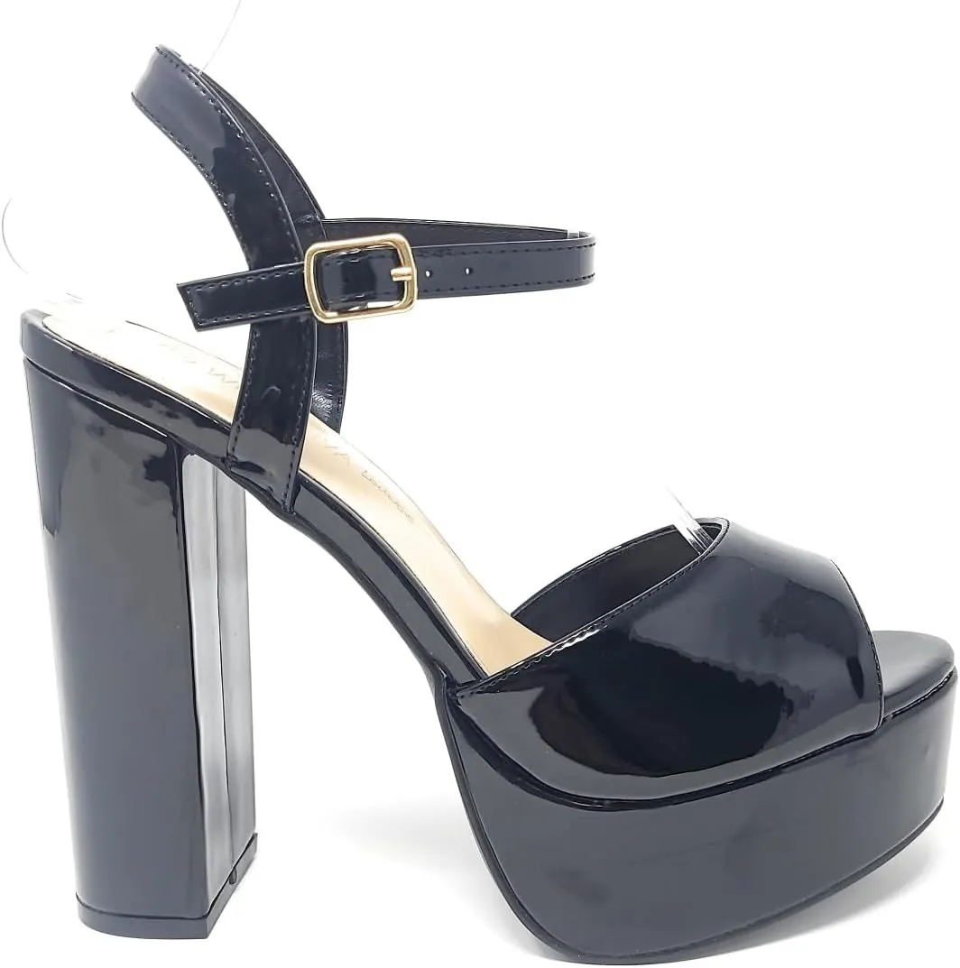 Wild Diva Women's Open Toe Ankle Strap High Heel Sandals