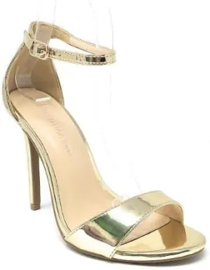 Wild Diva Women's Tampa Round Toe Single Band Ankle Strap Stiletto High Heel Sandals