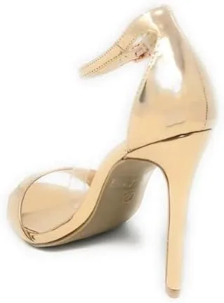 Wild Diva Women's Tampa Round Toe Single Band Ankle Strap Stiletto High Heel Sandals