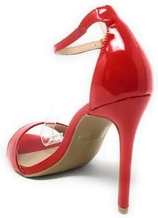 Wild Diva Women's Tampa Round Toe Single Band Ankle Strap Stiletto High Heel Sandals