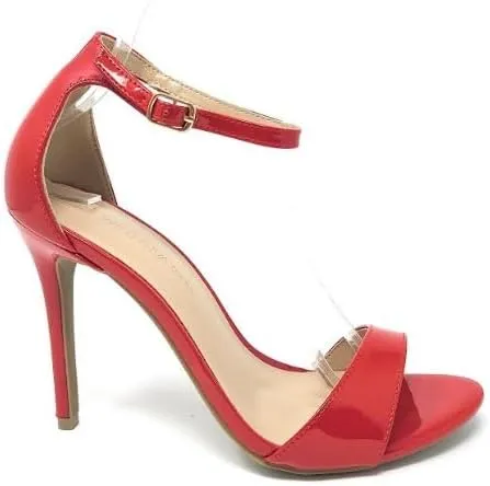 Wild Diva Women's Tampa Round Toe Single Band Ankle Strap Stiletto High Heel Sandals