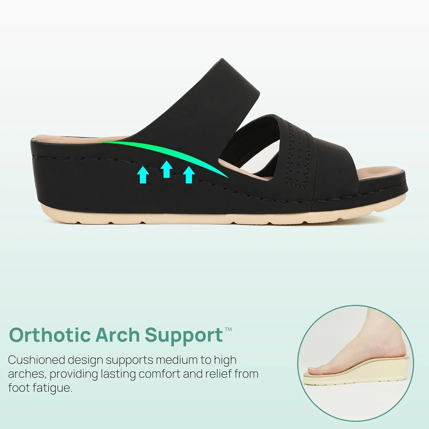 Women Arch Orthotic Support Comfort Slides Orthopedic Sandals
