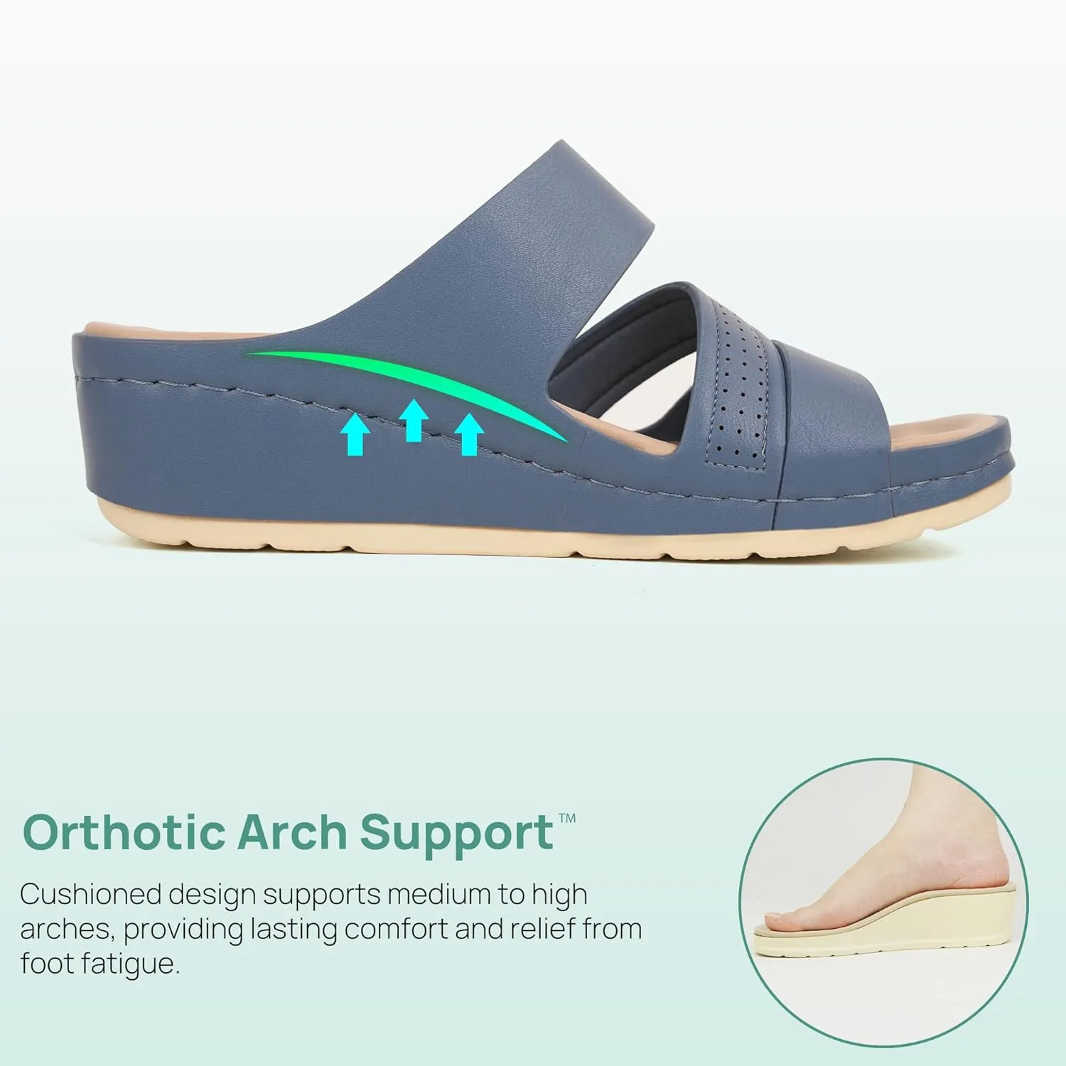 Women Arch Orthotic Support Comfort Slides Orthopedic Sandals