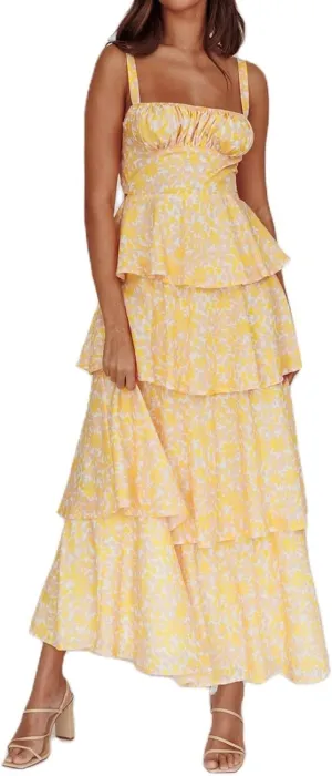 Women Floral Maxi Dress Sleeveless Bow Back Tiered Boho Flowy Long Dresses Summer Fall