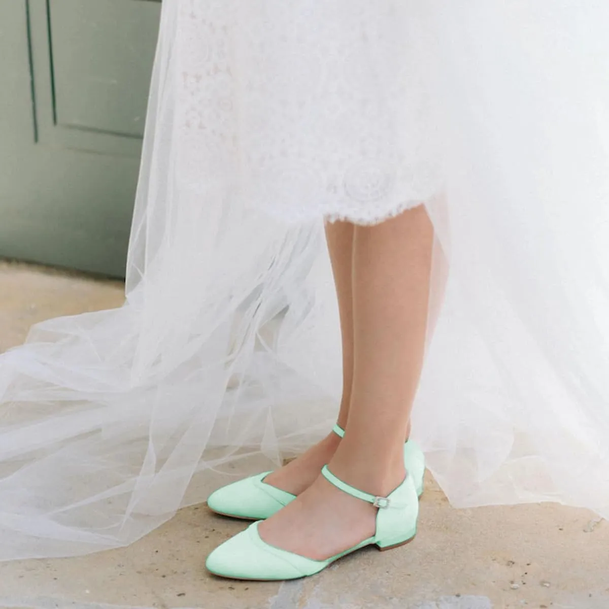 Women Lovely Almond Toe Ankle Strap Buckle Satin Flats Comfortable Insole Party Event Casual Dress Shoes Size 4-16 US