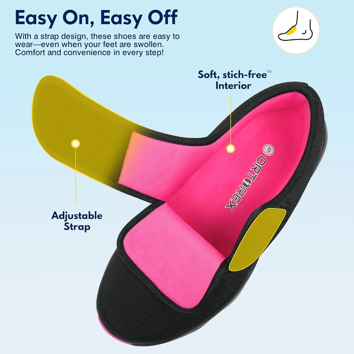 Women Orthopedic Diabetic Walking Sneakers Swollen Feet Shoes