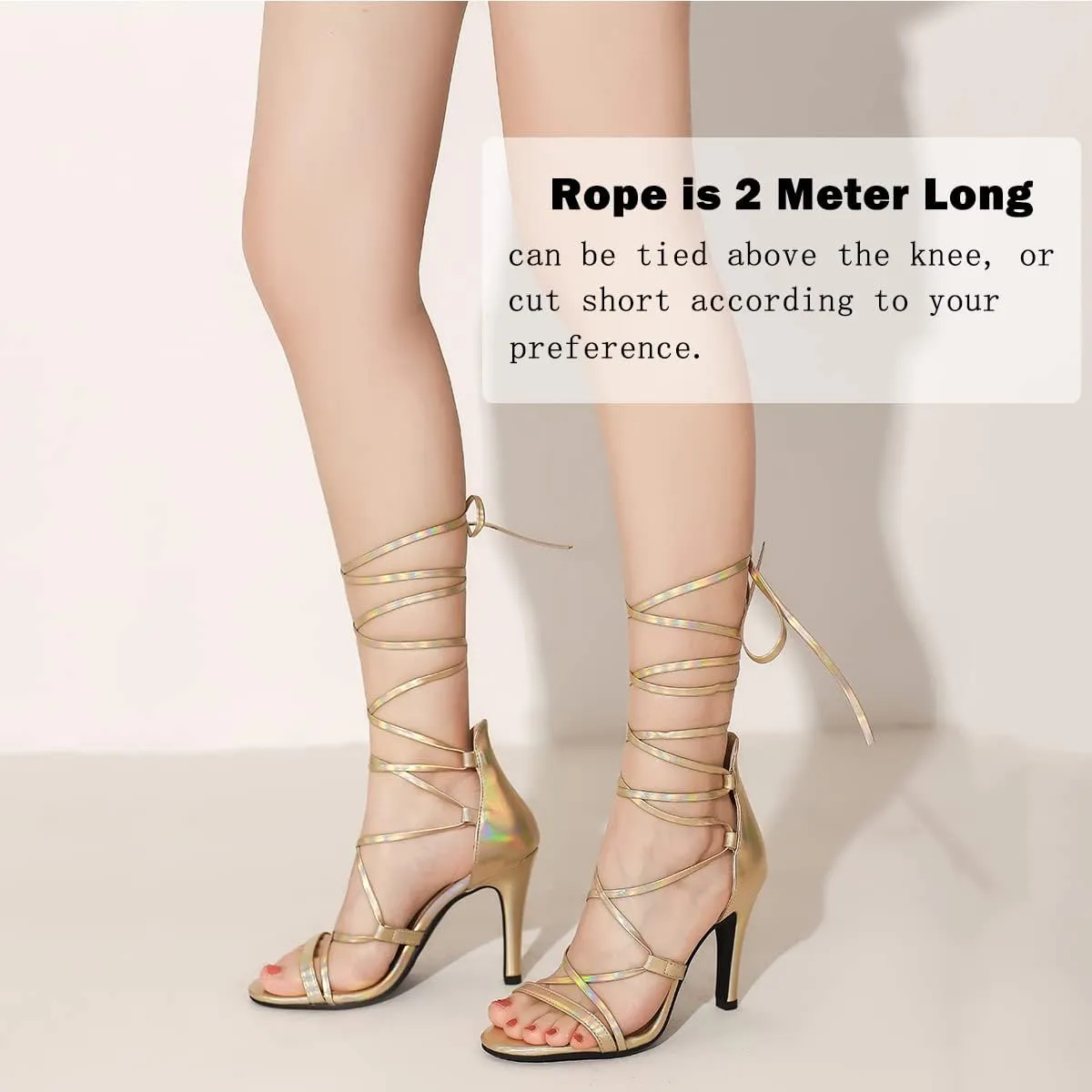 Women Sexy Leg Tie Up Sandals Knee High Stiletto High Heels Criss Cross Gladiator Sandals