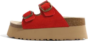 Women's 2.7-Inch Platform Sandals, Cowhide Thick-Soled High-Heeled Slippers, Genuine Leather Beach Sandals, Lazy Style Platform Sole for Daily Leisure & Beach Wear