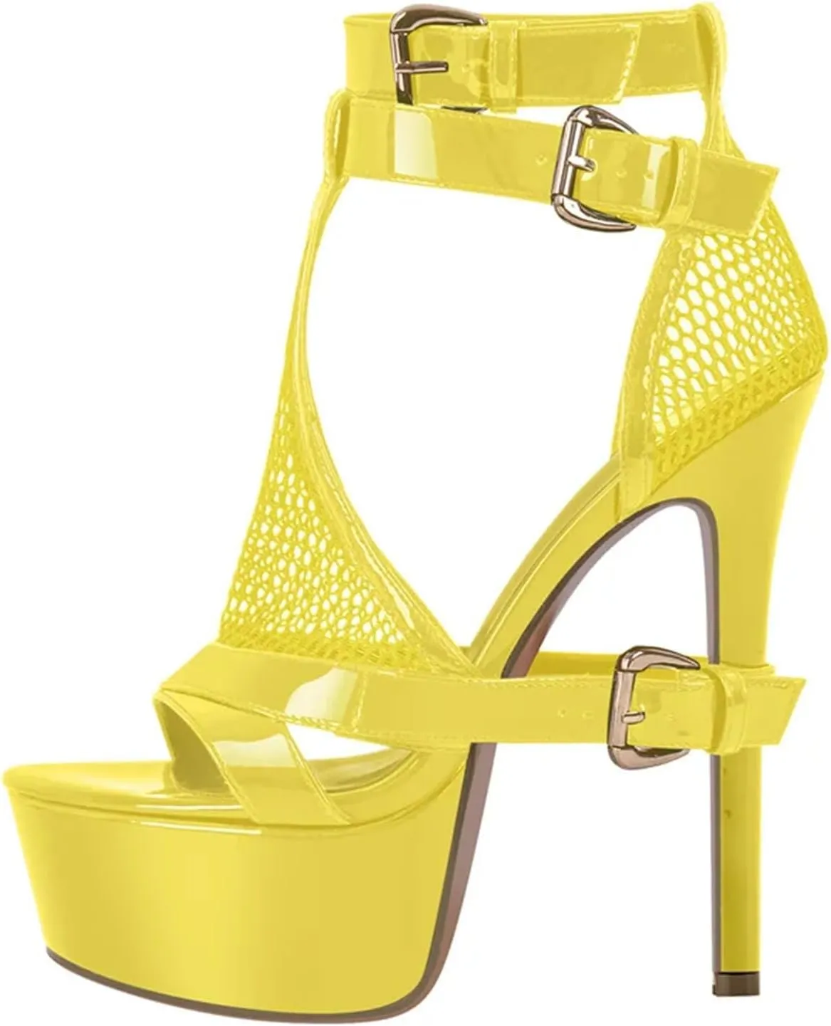 Women's Ankle Strap Platforms - Thin Heel Buckle Summer Sandals