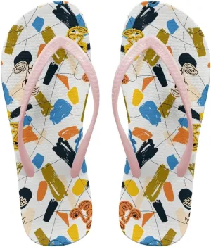Women's Beach Sandals Non-Slip Quick-Dry Flip Flops Indoor Outdoor Slides Slipper for Shower Spa Pool & Summer Use Pink Strap Size 5.5-9.5