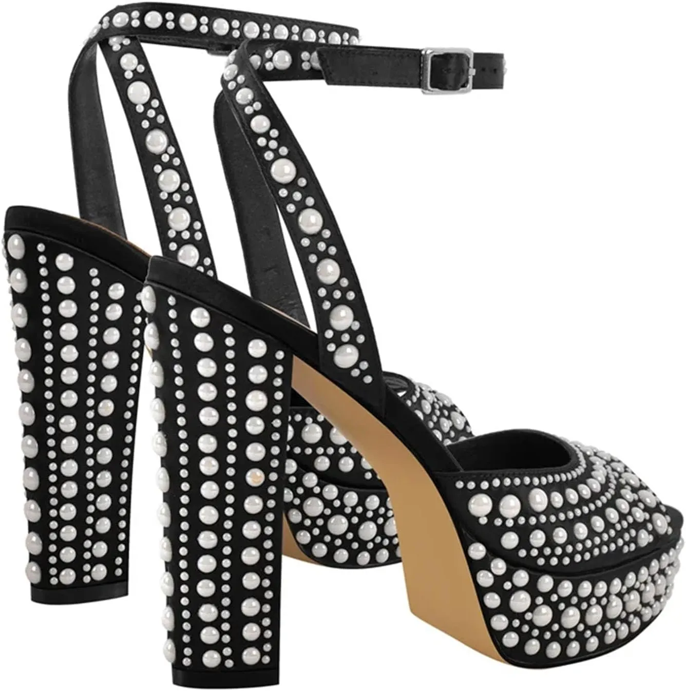 Women's Buckle Platform Sandals - Open Toe Summer Dress Heels