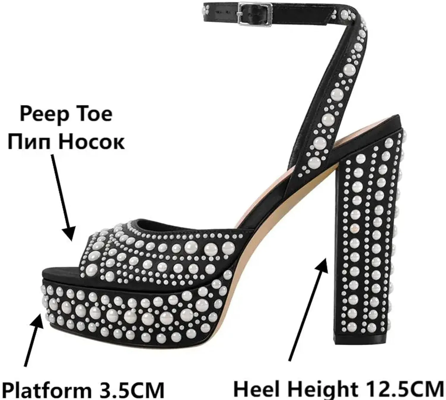 Women's Buckle Platform Sandals - Open Toe Summer Dress Heels