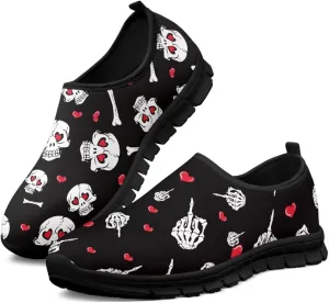 Womens Casual Sneakers Art Themed Slip On Walking Shoes for Women
