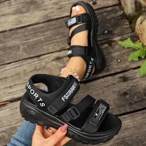 Women's Fashion Thick Sole Sports Sandals, Heightening, Beach Shoes, Trendy