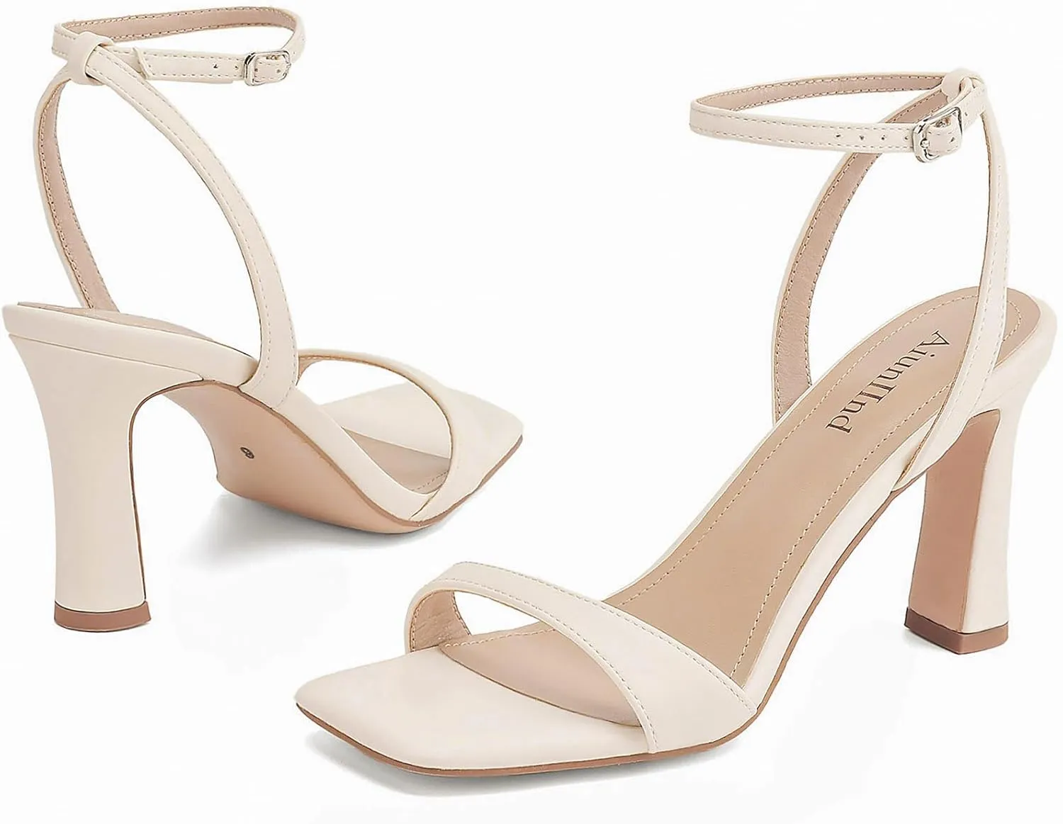 Women's Heeled Sandals Square Open Toe Chunky High Heels Ankle Strap Sandals for Women Prom Wedding Heels