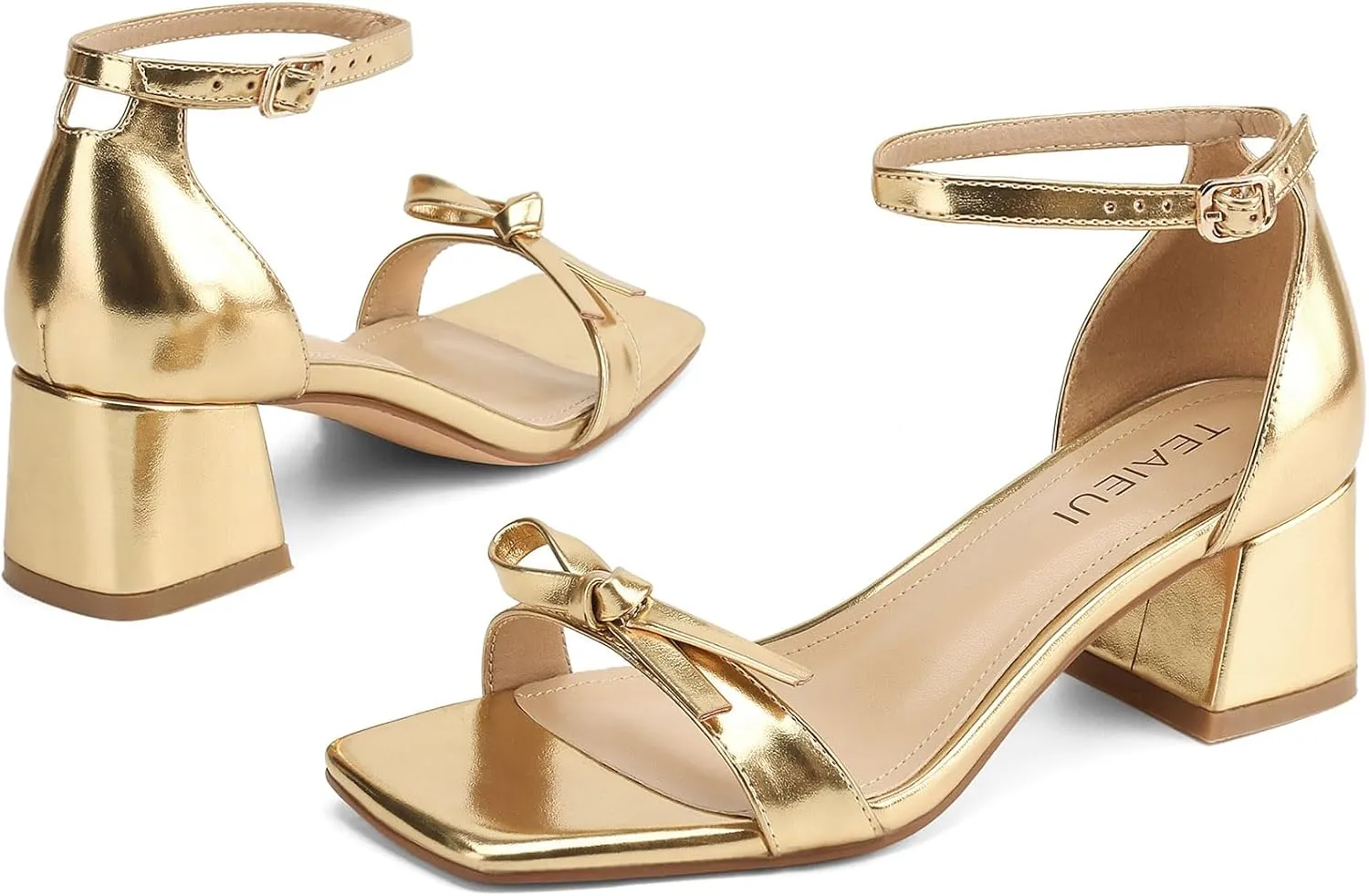 Women's Heeled Sandals Strappy Low Block Heels Chunky for Women Comfortable Ankle Strap Open Toe Party Wedding Dress Shoes for Women Dressy