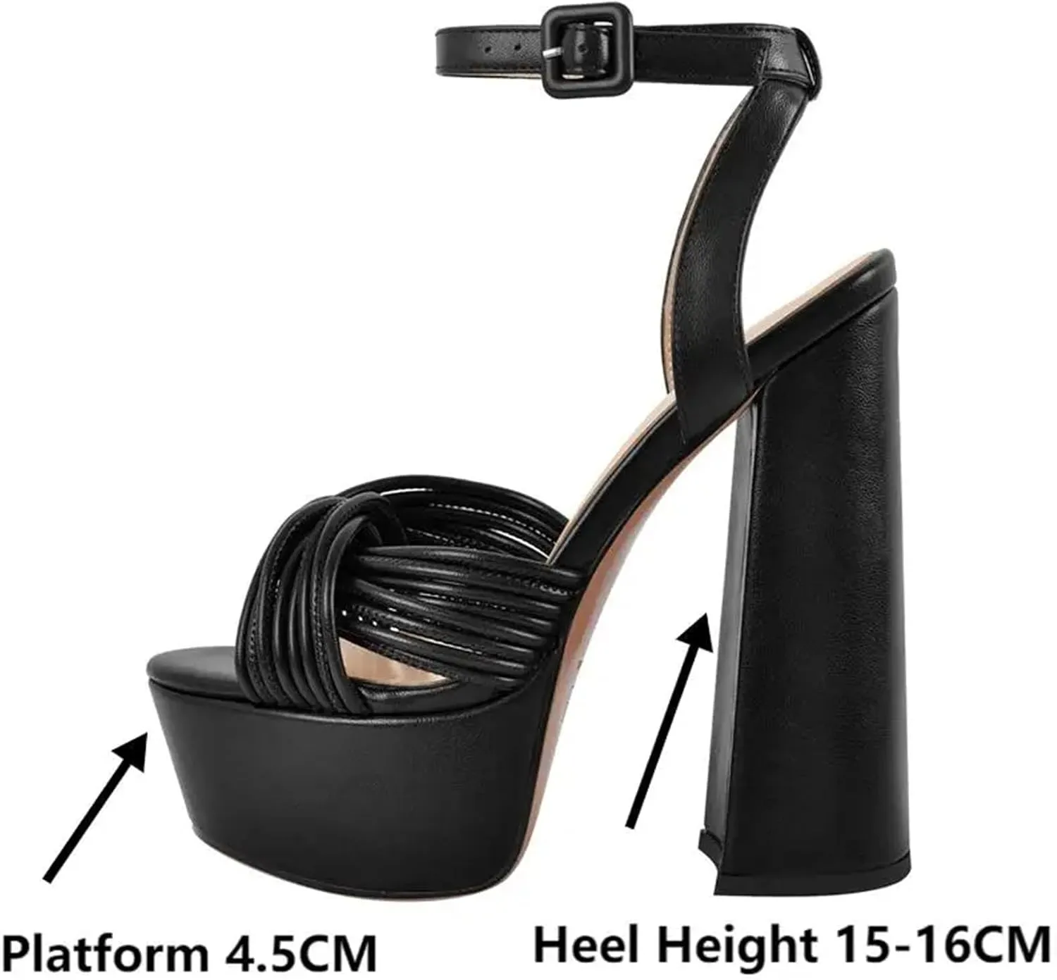 Women's Knot Block Heel Sandals - Chunky Open Toe Summer Platforms