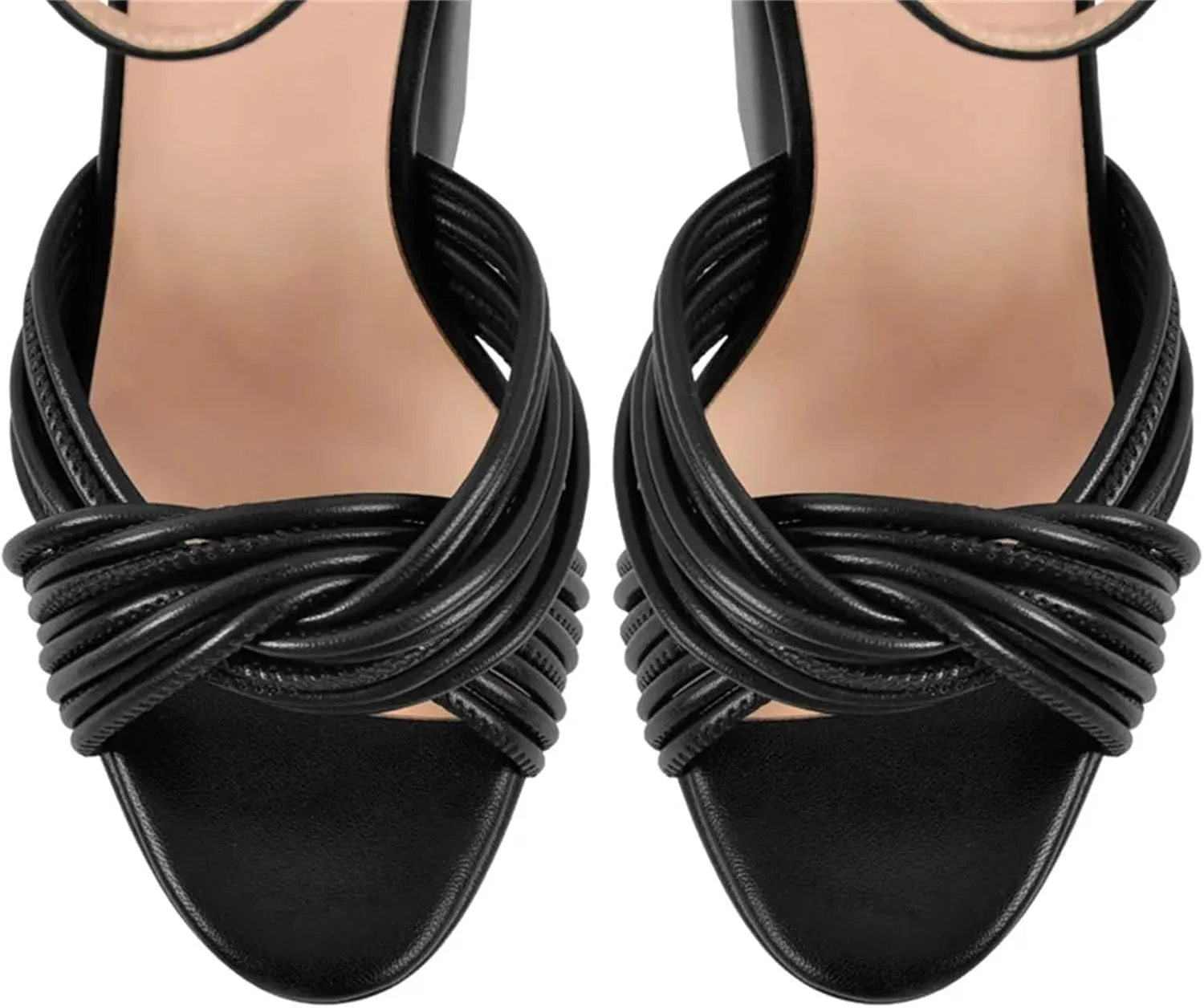 Women's Knot Block Heel Sandals - Chunky Open Toe Summer Platforms