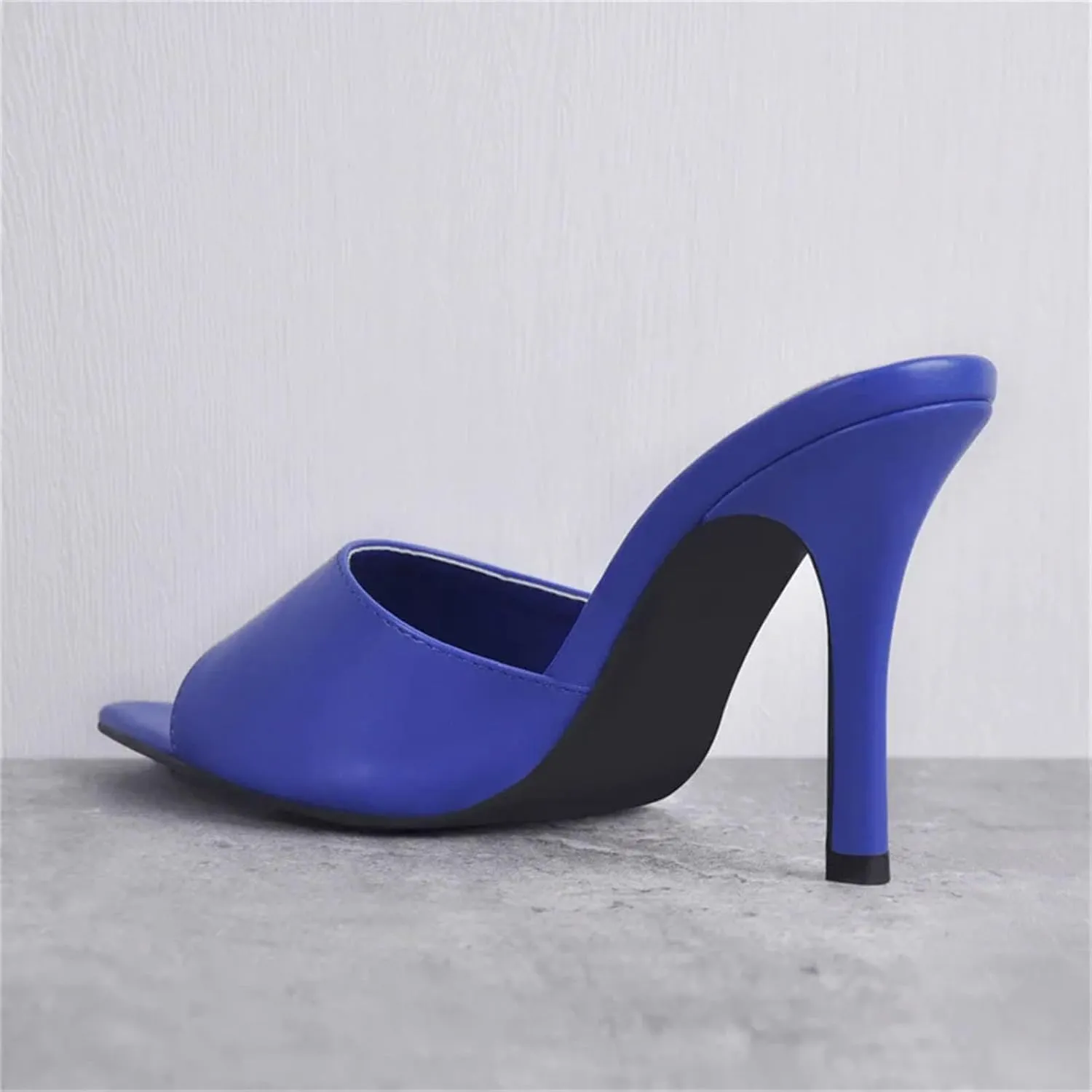 Women's Matte Blue Sandals - Peep Toe PU Casual Thin Heels