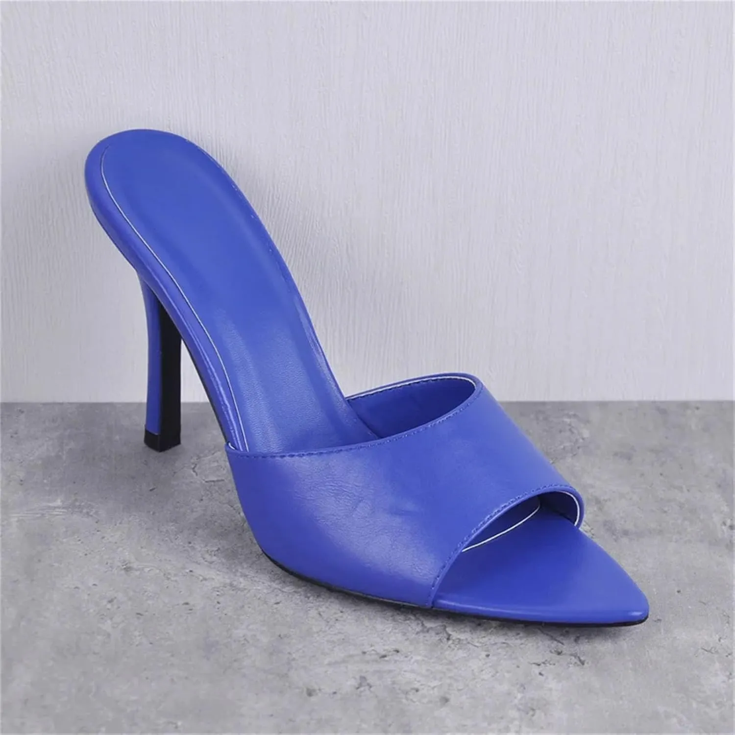 Women's Matte Blue Sandals - Peep Toe PU Casual Thin Heels