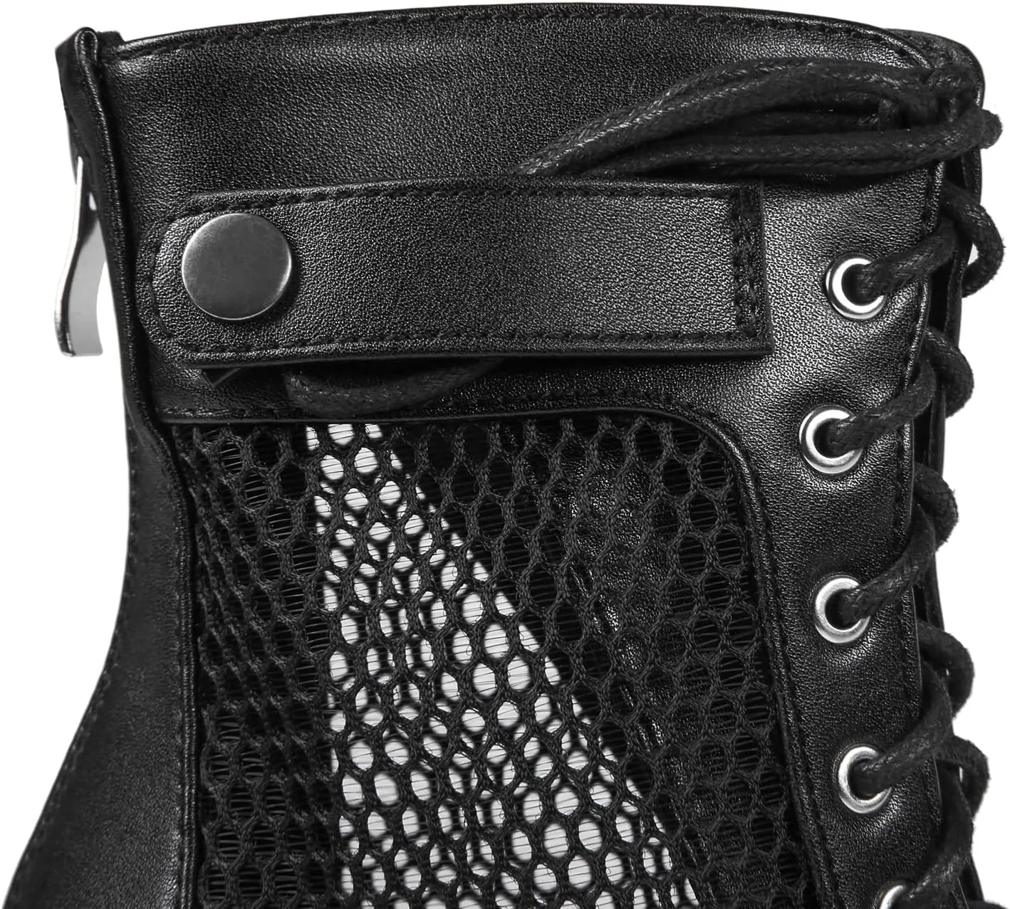 Women's Mesh Dance Heels Sandals Peep Toe High Top Sandals Lace Up Summer Boots Buckle Party Sexy Pump Shoes Open Toe