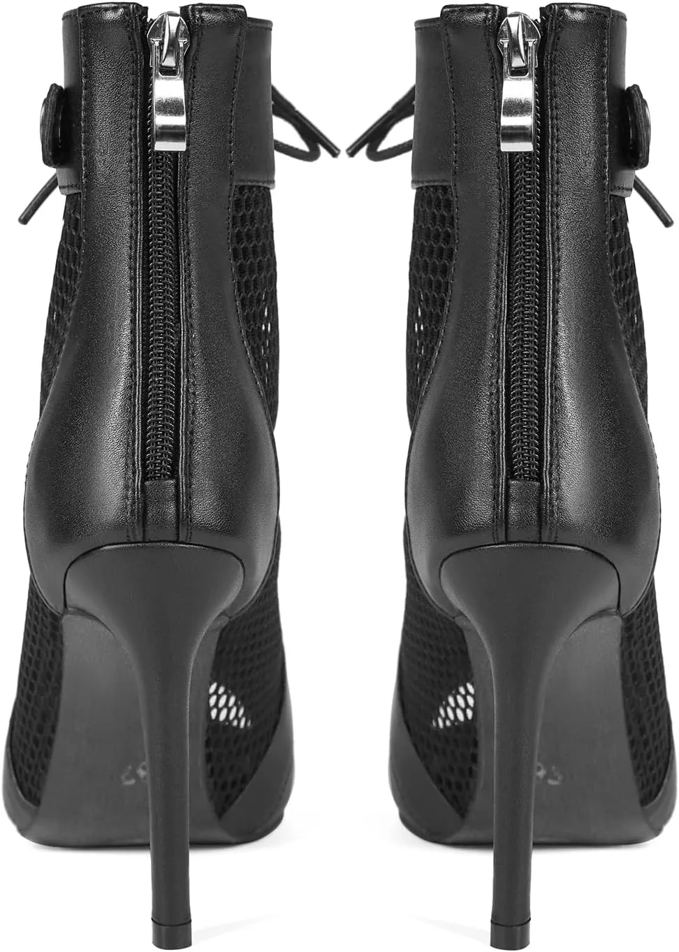 Women's Mesh Dance Heels Sandals Peep Toe High Top Sandals Lace Up Summer Boots Buckle Party Sexy Pump Shoes Open Toe