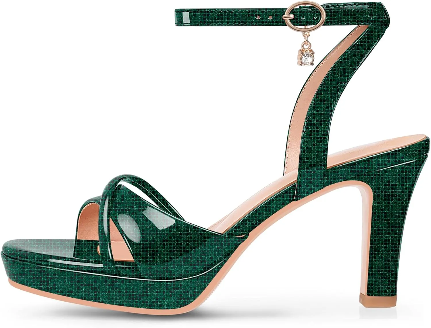 Women's Platform Ankle Strap Chunky High Heel Sandals Open Round Toe Party Dress Shoes