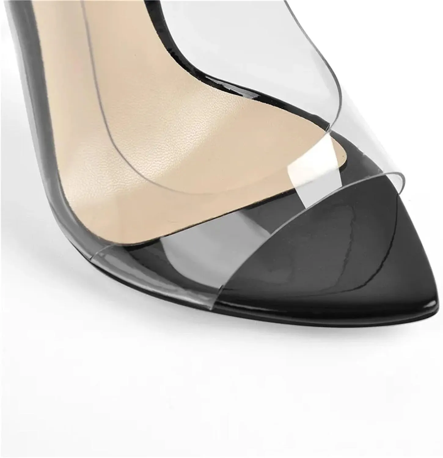 Women's PVC Stiletto Sandals - 12cm Black Party Dress Heels