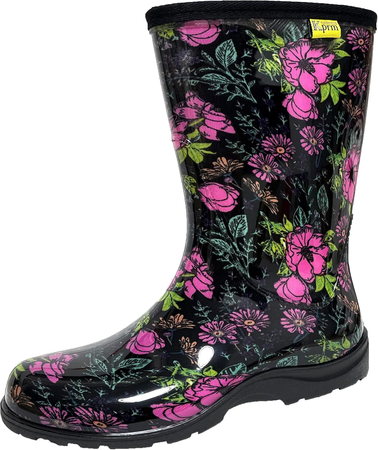 Women's Rain Boots Waterproof Mid Calf Rubber Garden Boots for Women Outdoor Mud Work with Comfort Insole