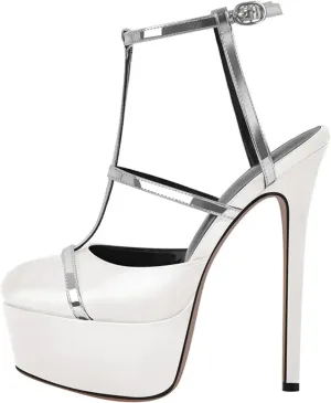 Women's Round Toe T-Strap Heels - Chunky Party Platforms