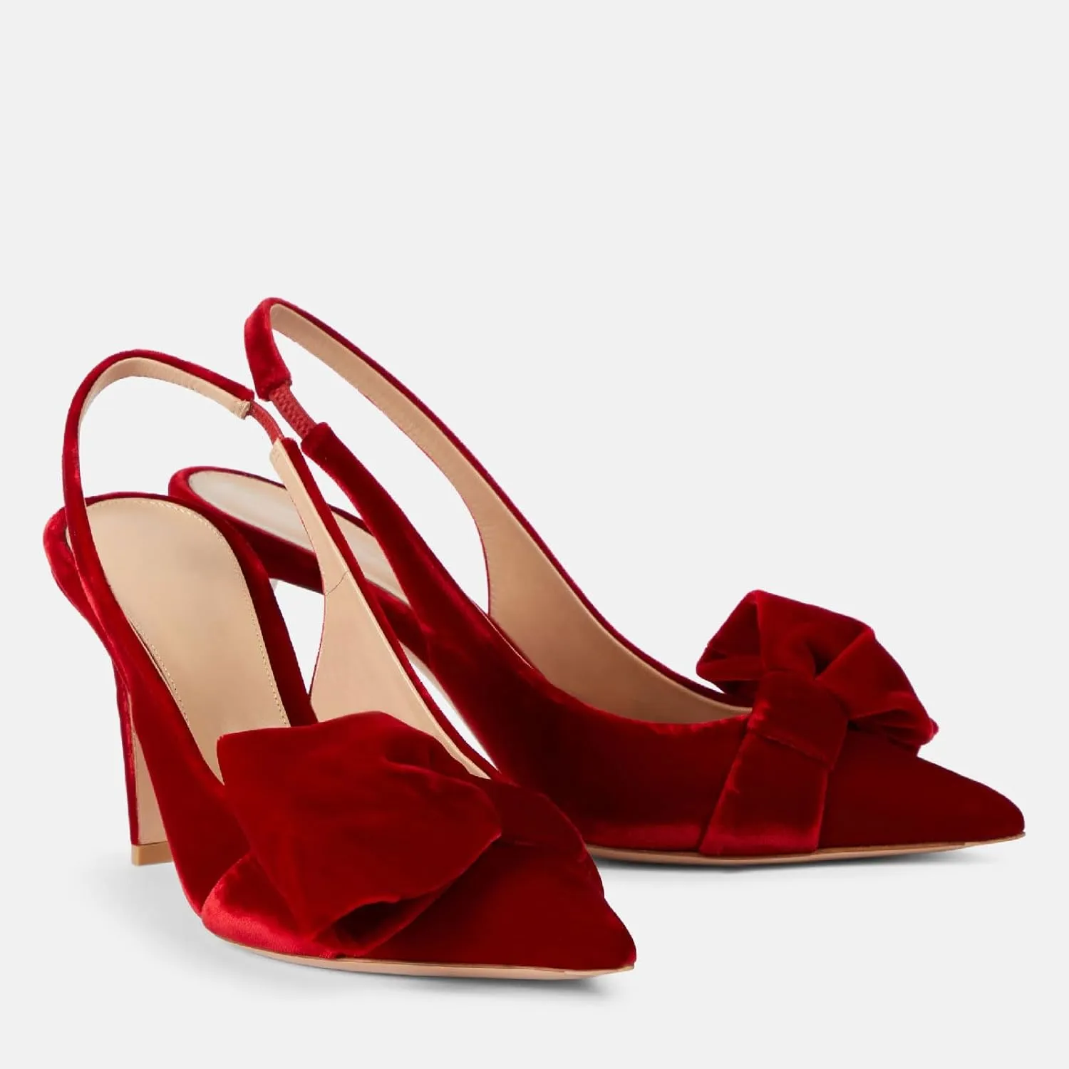 Women's Sexy Pointed Toe Stiletto Heel Slingback Shoes Chic Bowknot Closed Toe Slip On Slingback Pumps Wedding Bridal Dressy High Heels for Womenls for Women