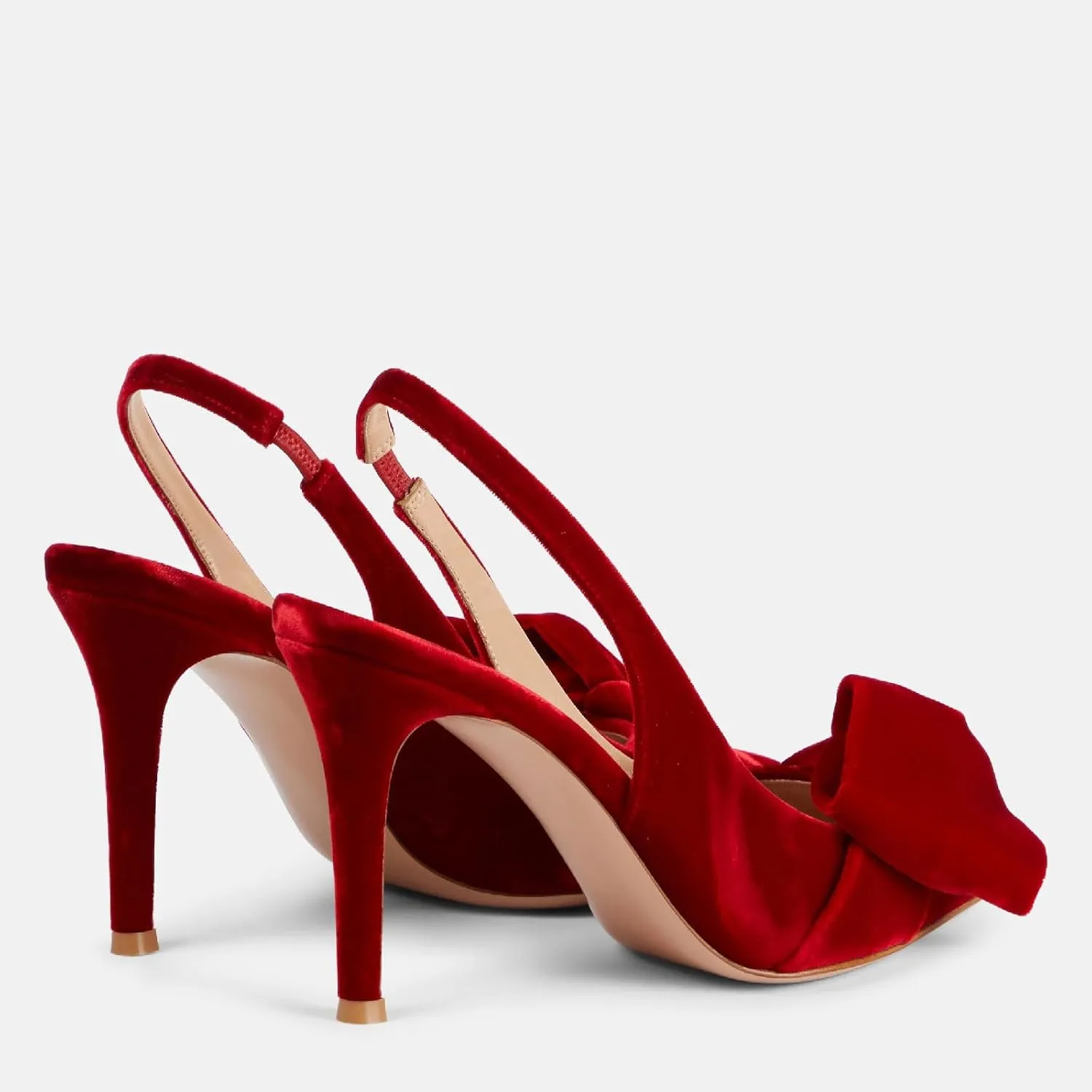 Women's Sexy Pointed Toe Stiletto Heel Slingback Shoes Chic Bowknot Closed Toe Slip On Slingback Pumps Wedding Bridal Dressy High Heels for Womenls for Women