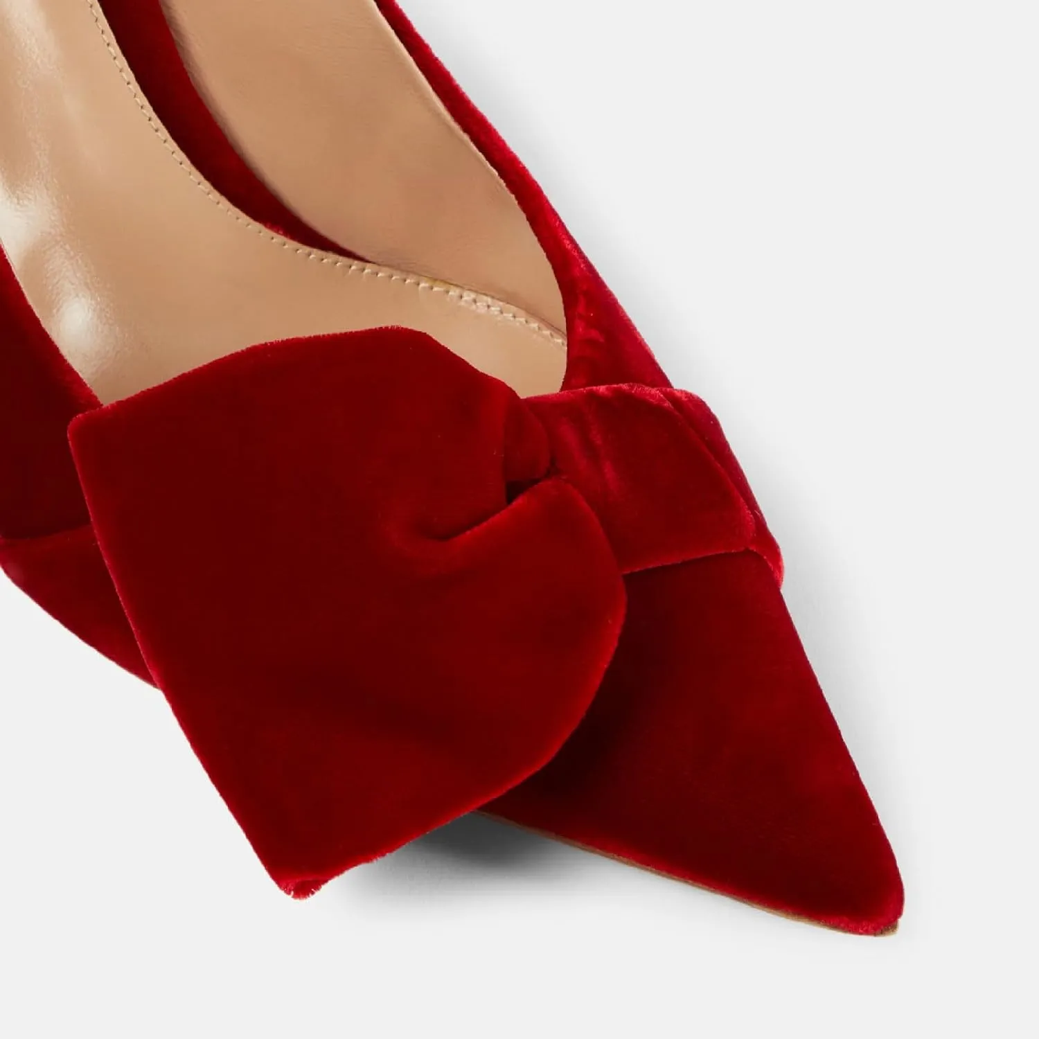 Women's Sexy Pointed Toe Stiletto Heel Slingback Shoes Chic Bowknot Closed Toe Slip On Slingback Pumps Wedding Bridal Dressy High Heels for Womenls for Women