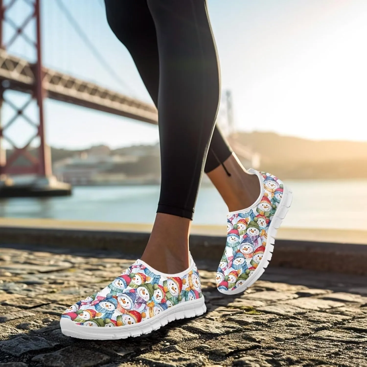 Women's Sneakers Casual Low Top Walking Sneaker Flat Breathable Slip On Soft Holiday Outdoor Shoes for Women