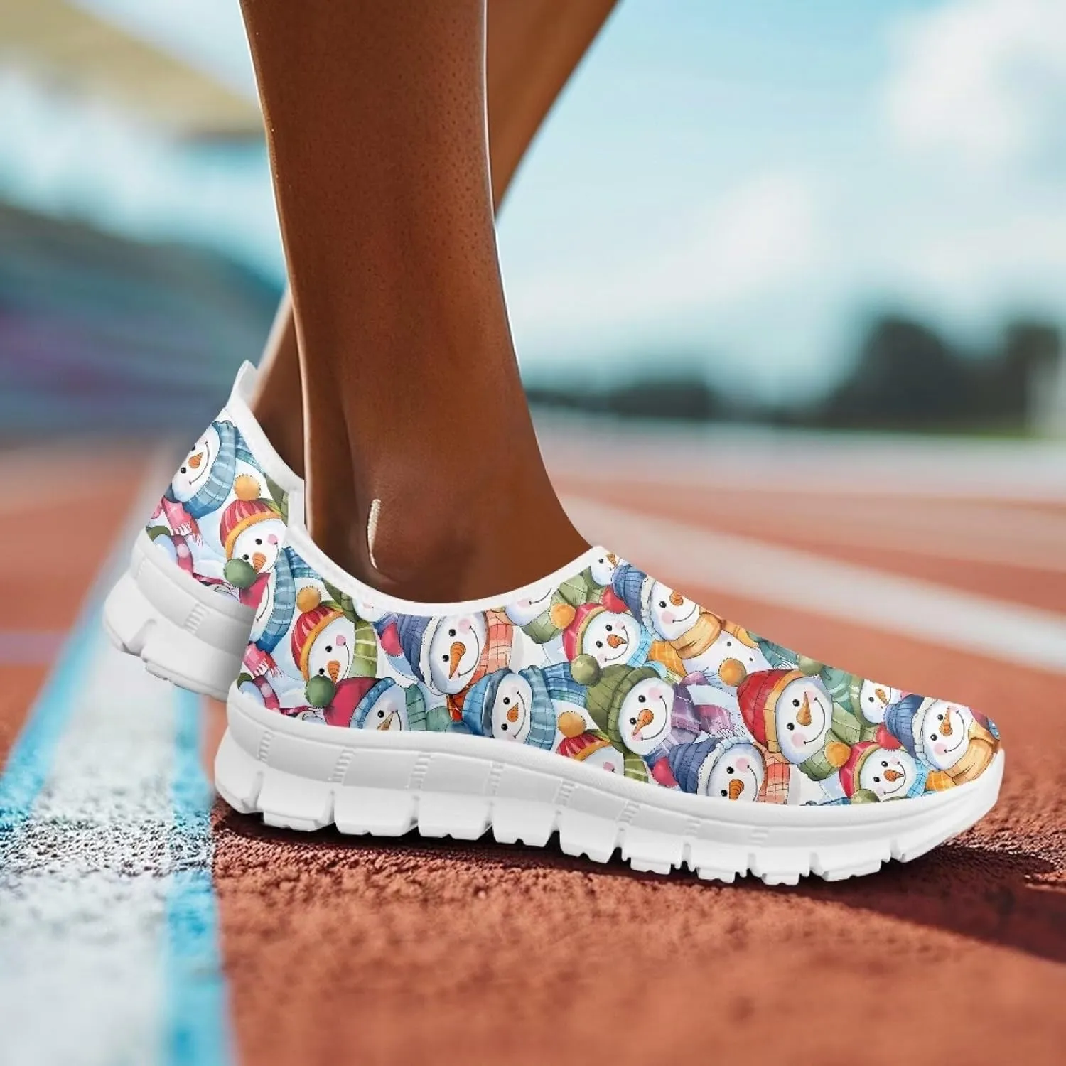 Women's Sneakers Casual Low Top Walking Sneaker Flat Breathable Slip On Soft Holiday Outdoor Shoes for Women
