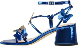 Women's Square Peep Toe Butterfly Sandals - Strange Style Chunky Heels Casual