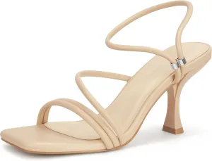 Women's Strappy Kitten Heels Square Open Toe Sandals Party Wedding Ankle Strap Shoes