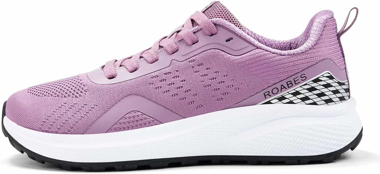 Women's Wide Toe Box Sneakers, Wide Tennis Running Shoes, Rubber Non-Slip Breathable Gym Workout Shoes